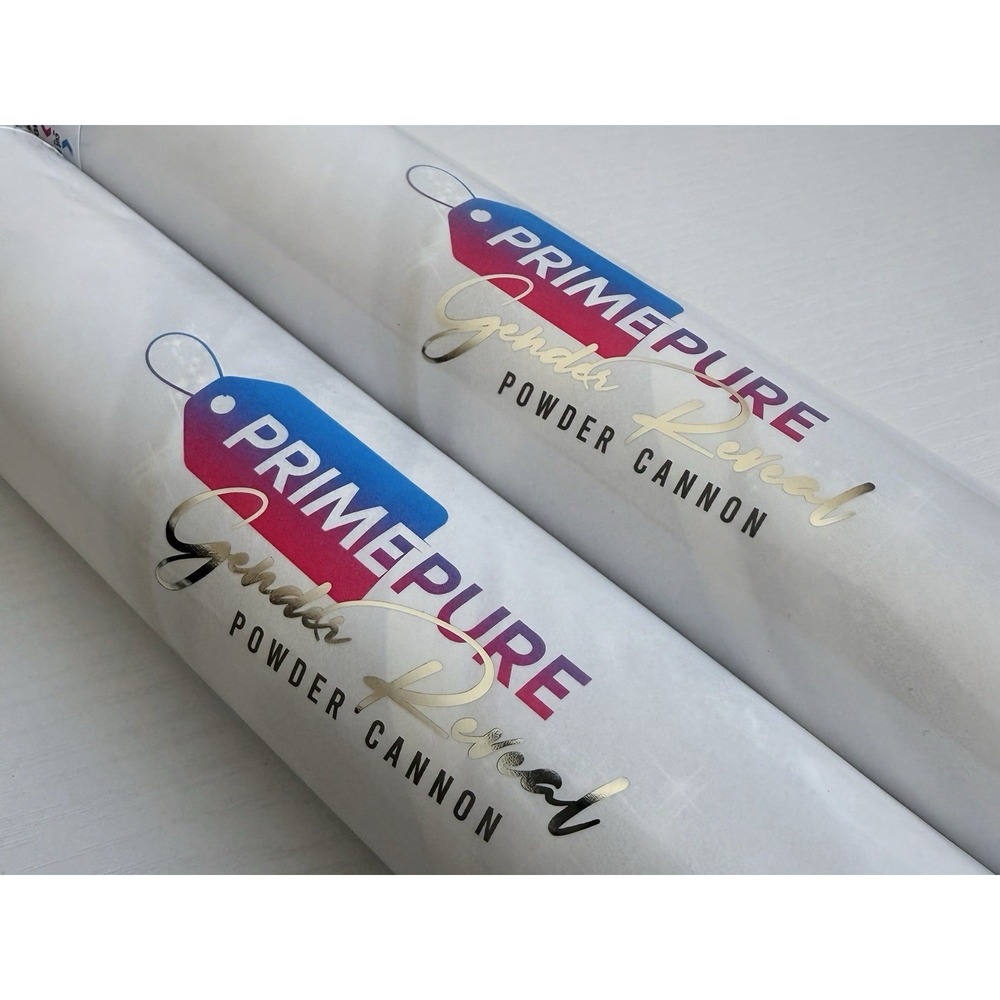 PrimePure Gender Reveal Biodegradable Confetti Cannon Pink Baby Girl Powder 2-PK